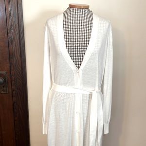 NWT Alice + Olivia Nola Button V-Neck Woven Cardigan w/ Tie. NEVER WORN.